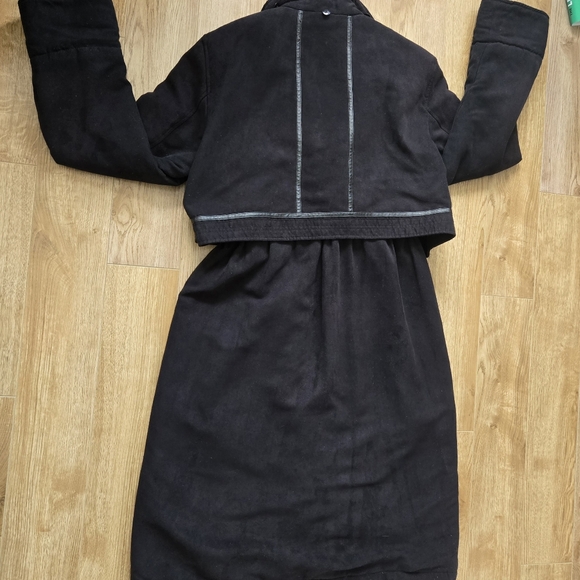 LONDON FOG "Barbara" Super Warm Black Faux Suede, Full Length Winter Coat - Picture 3 of 8